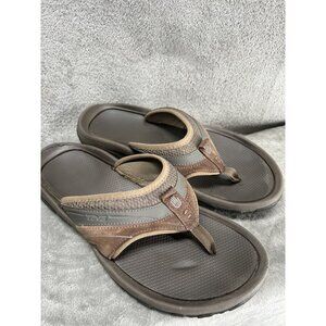 Teva Mens Sz 9 Pajaro Flip-Flop Thong Sandals Beach Shoes Brown Leather +Textile